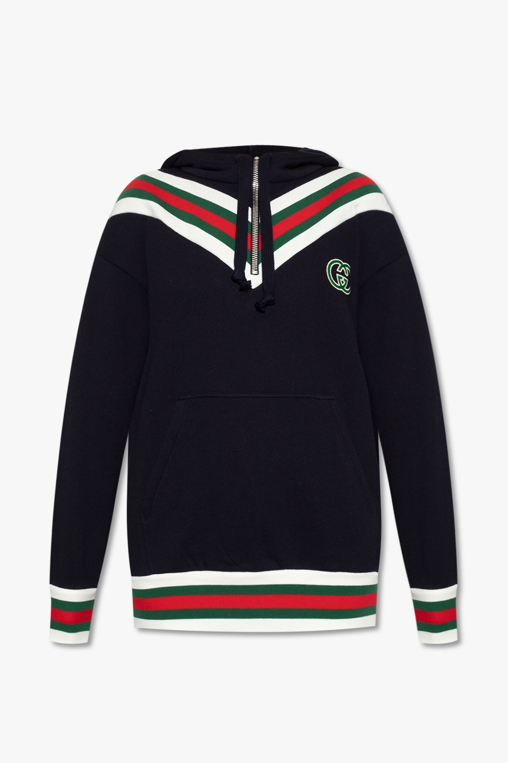 Outlet Gucci Navy & White Zip-Up Sweater